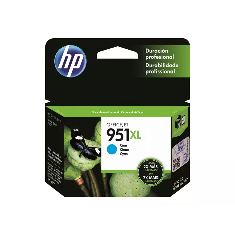 HP 951XL oriģinālā tintes kasetne ciāna augsta ietilpība 1 500 lappuses 1 gab. iepakojumā Officejet