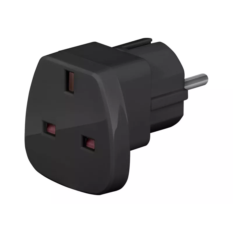 Wentronic Goobay ceļojumu adapteris, melns - Lielbritānijas kontaktligzda > F tips (F tips, CEE 7/7) (94271)