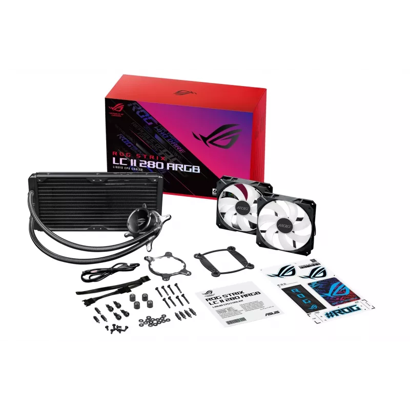 ASUS ROG STRIX LC II 280 ARGB Procesora universālais šķidruma dzesētājs 14 cm Melns 1 gab.