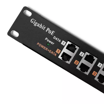 Patch panel QOLTEC 54478 12 ports PoE melns