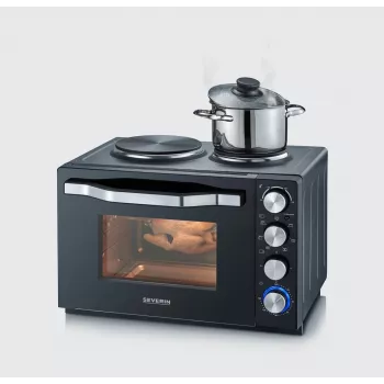 Severin TO 2073 XXL tostera krāsns 60 L 2200 W melna ar grilu