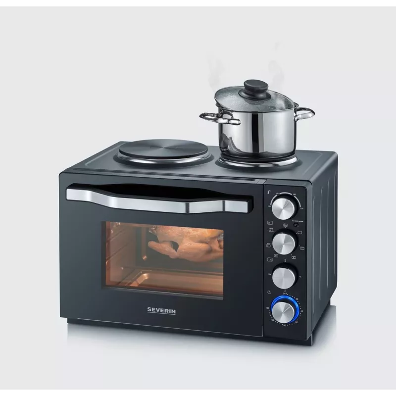 Severin TO 2073 XXL tostera krāsns 60 L 2200 W melna ar grilu