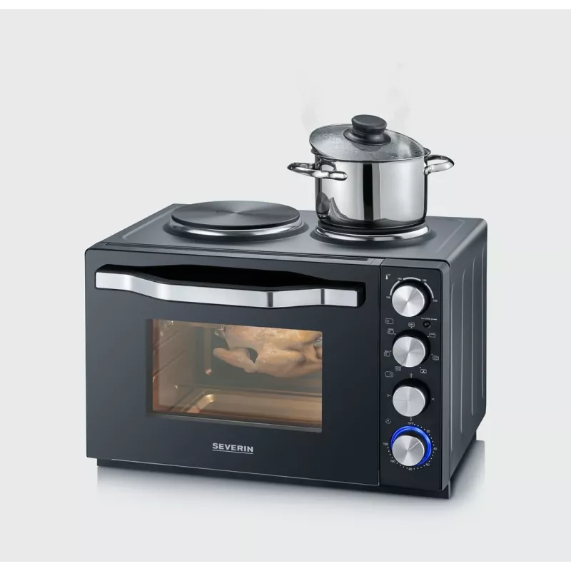 Severin TO 2073 XXL tostera krāsns 60 L 2200 W melna ar grilu