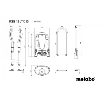 Mugursomas dārza smidzinātājs Metabo RSG 18 LTX 15