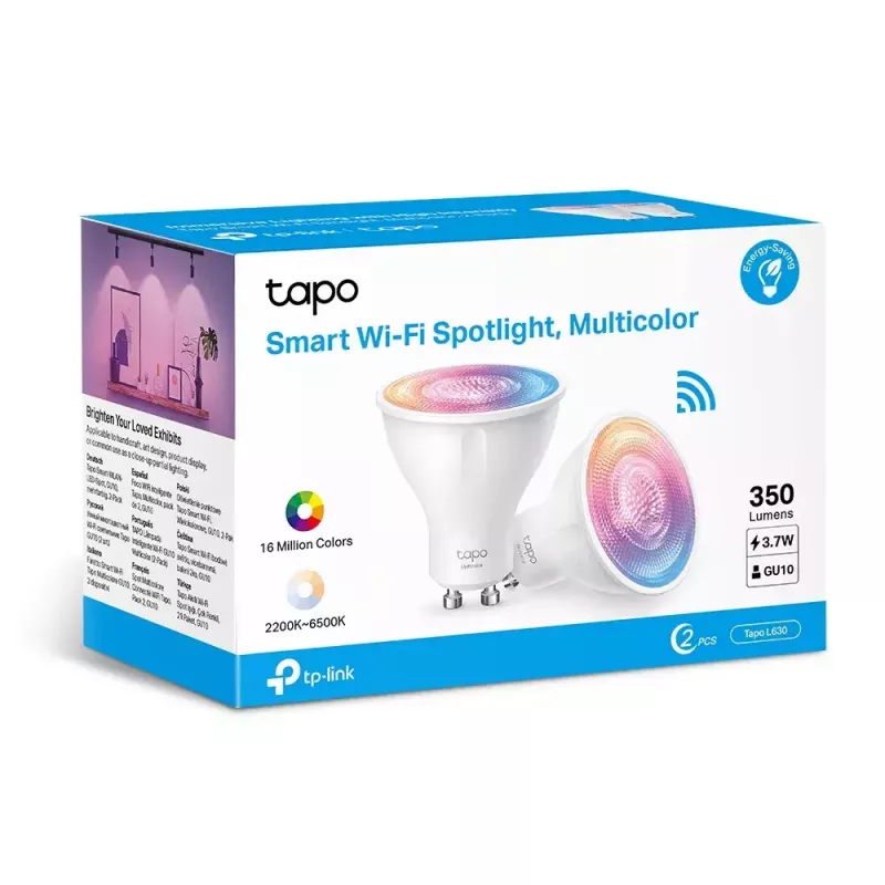 Viedā spuldze TP‑LINK Tapo L630 GU10 3,7 W daudzkrāsu (2 gab. iepakojumā)