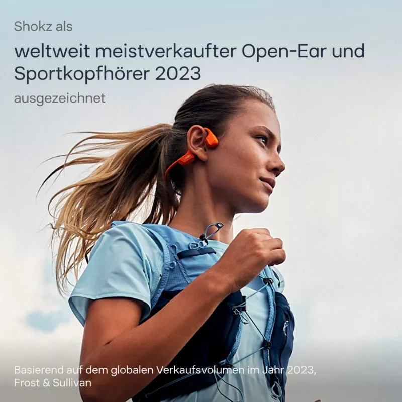 SHOKZ OpenRun Pro 2 Mini austiņas, bezvadu, auss āķītis, sportam, oranžas