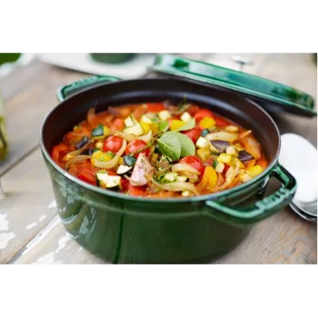 Staub La Cocotte 26 cm apaļš čuguna katls, baziliku zaļš, 4,6 l