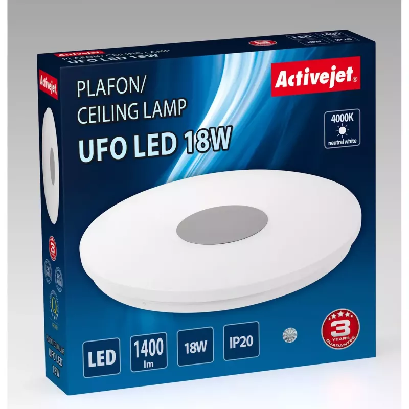 Activejet UFO moderns LED griestu plafons 18W