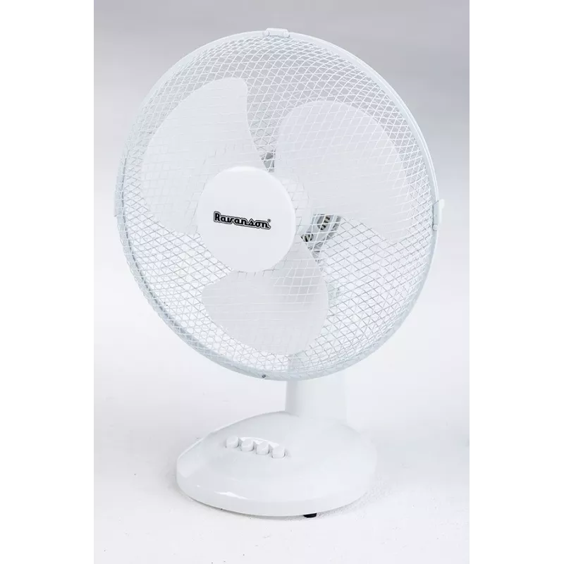 Galda mājsaimniecības ventilators Ravanson WT-1030 — 35 cm lāpstiņas, 3 ātrumi, 35 W, plastmasas korpuss, pelēks