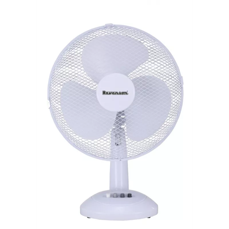 Galda mājsaimniecības ventilators Ravanson WT-1030 — 35 cm lāpstiņas, 3 ātrumi, 35 W, plastmasas korpuss, pelēks