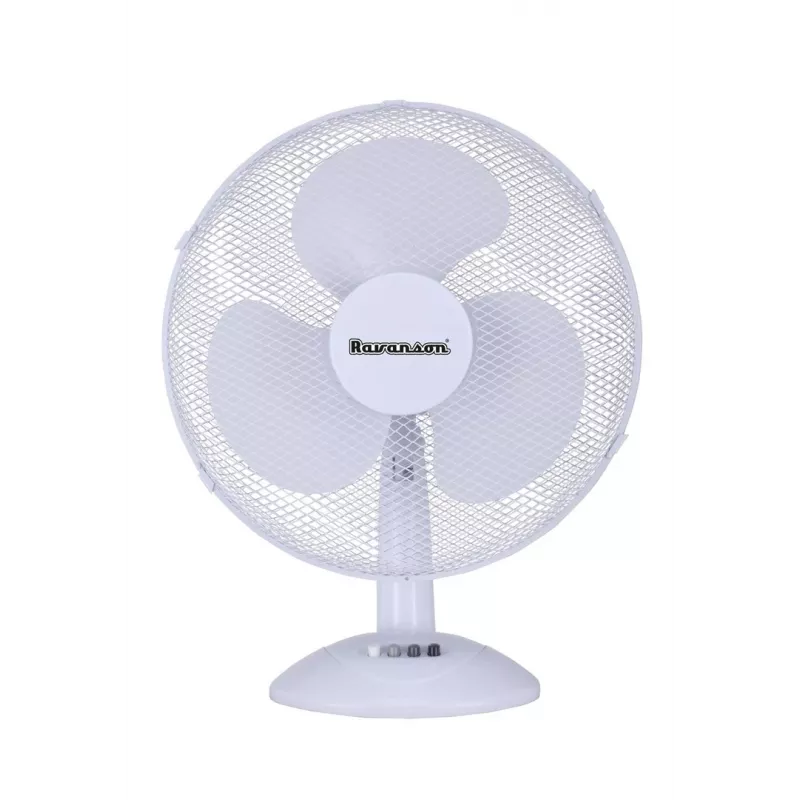 Galda sadzīves lāpstiņu ventilators Ravanson WT-1040 — 43 cm, 3 lāpstiņas, 3 ātrumi, 45 W, plastmasas korpuss, pelēks