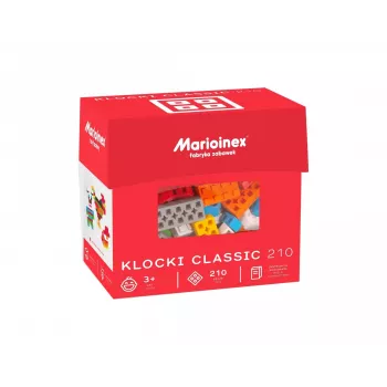Konstrukcijas bloku komplekts Marioinex Blocks Classic 210 gab., saderīgas savienojošas detaļas, dažādas krāsas