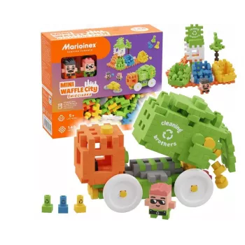 Rotaļlietu konstruēšanas bloki Marioinex Blocks Waffle mini Atkritumu mašīna 14 gab. 903131