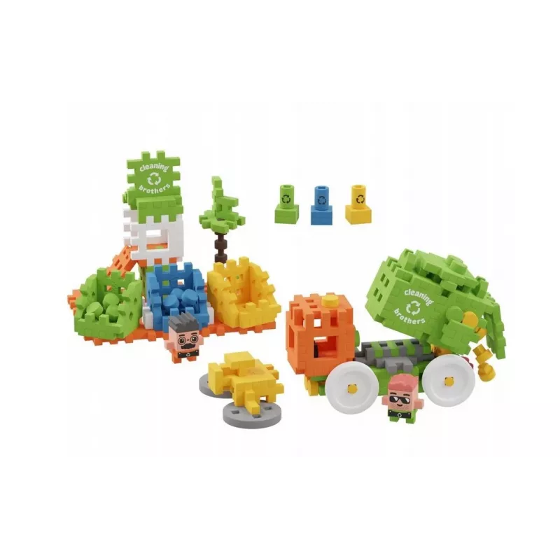 Rotaļlietu konstruēšanas bloki Marioinex Blocks Waffle mini Atkritumu mašīna 14 gab. 903131