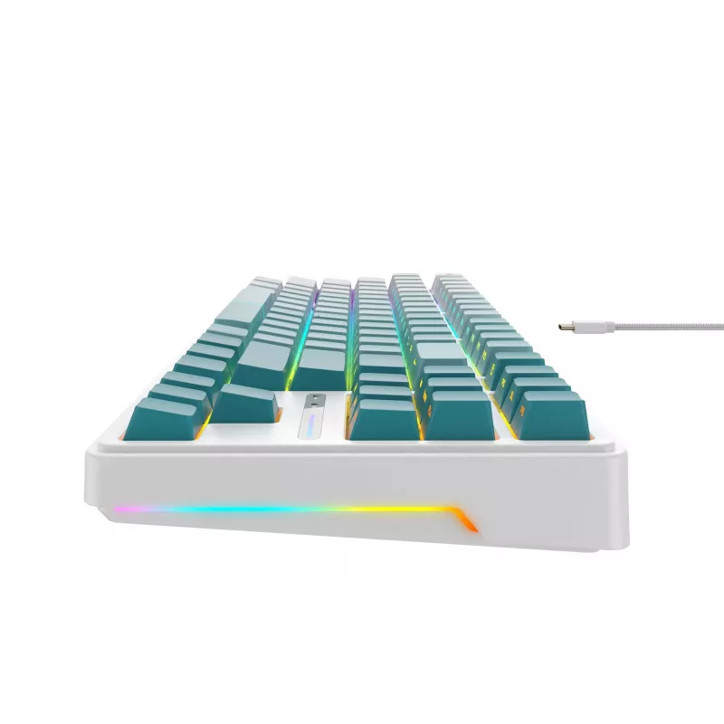 Havit KB901L spēļu tastatūra balta un zaļa USB vadu RGB LED