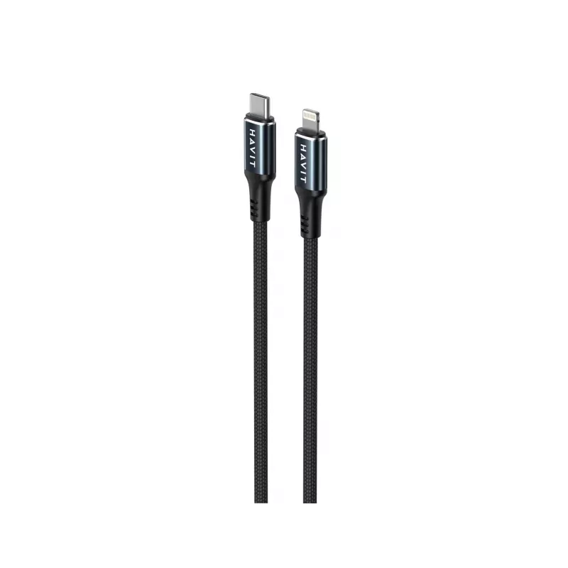 Havit CB6311 USB Type C to Lightning kabelis 1 m melns 30 W