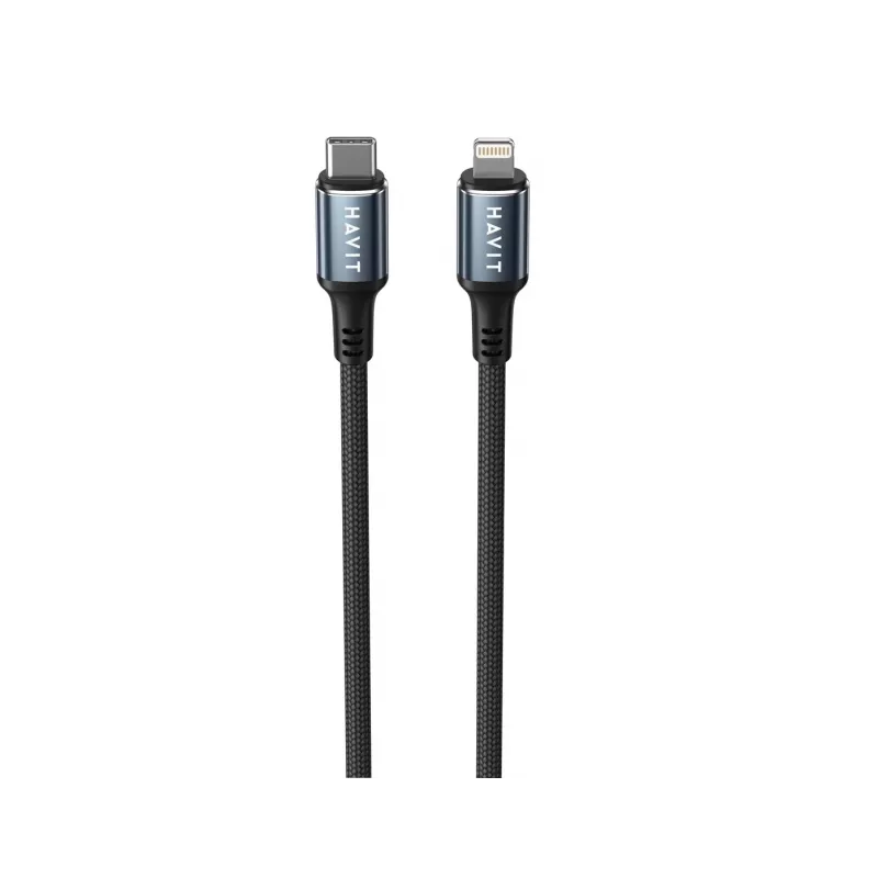 Havit CB6311 USB Type C to Lightning kabelis 1 m melns 30 W
