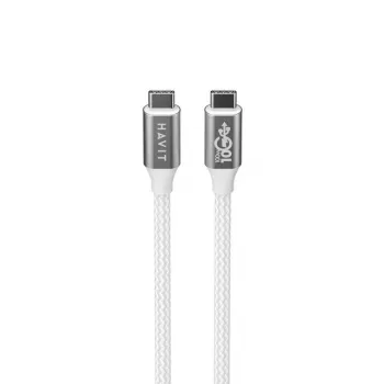 Havit CB6290 USB Type C to USB Type C kabelis 1 m 10 Gbit/s pelēks balts