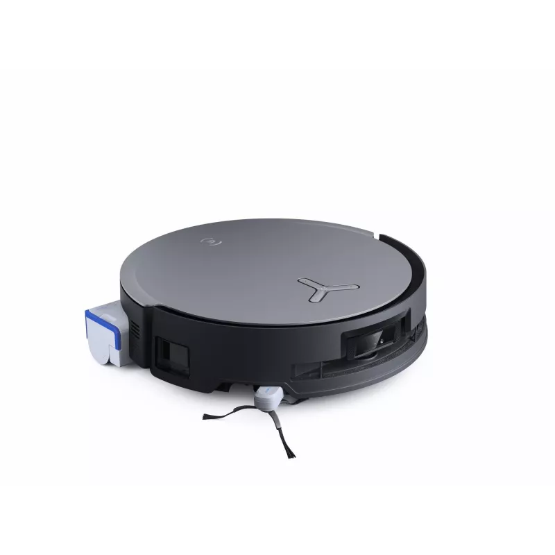 Robot vacuum Ecovacs Deebot X8 Omni — melns, 5200 mAh baterija, 128 min darbības laiks, putekļu maiss 0,22 L, mitrā slaucīšana, automātiskā bāzes stacija