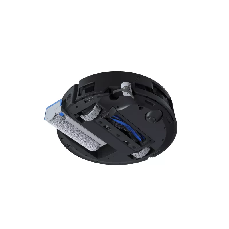Robot vacuum Ecovacs Deebot X8 Omni — melns, 5200 mAh baterija, 128 min darbības laiks, putekļu maiss 0,22 L, mitrā slaucīšana, automātiskā bāzes stacija