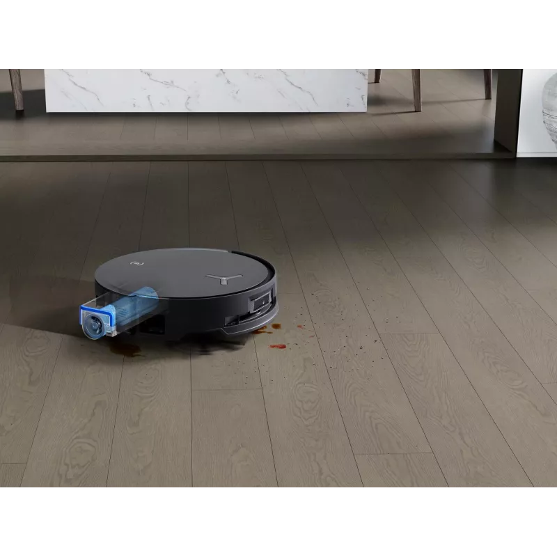 Robot vacuum Ecovacs Deebot X8 Omni — melns, 5200 mAh baterija, 128 min darbības laiks, putekļu maiss 0,22 L, mitrā slaucīšana, automātiskā bāzes stacija
