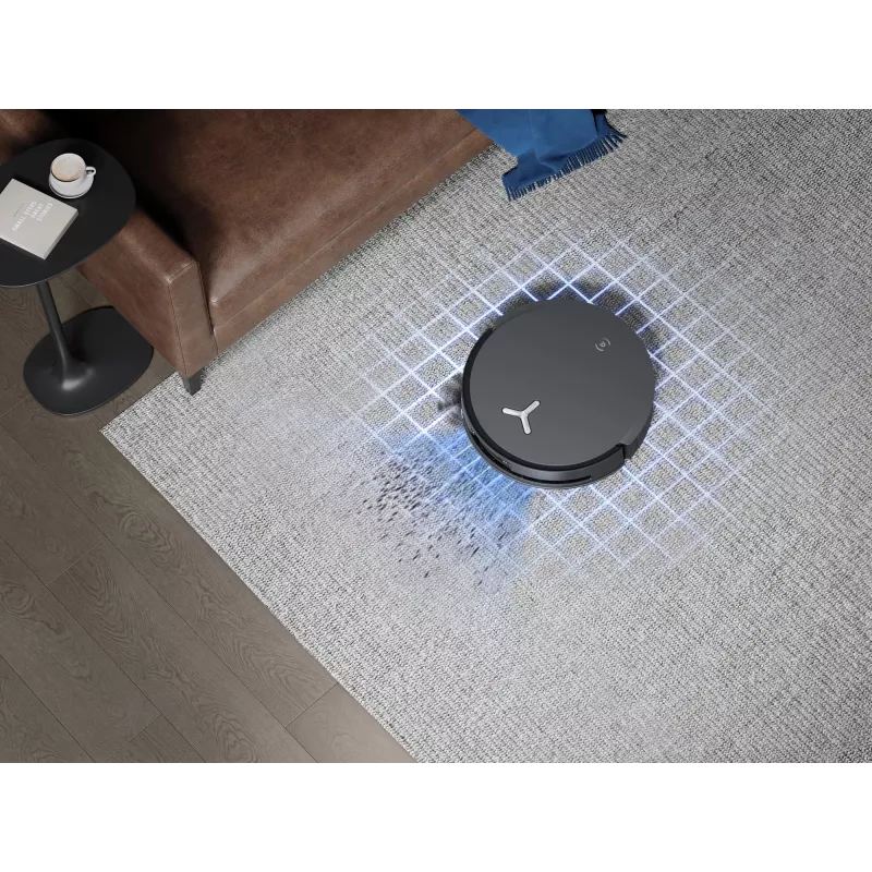 Robot vacuum Ecovacs Deebot X8 Omni — melns, 5200 mAh baterija, 128 min darbības laiks, putekļu maiss 0,22 L, mitrā slaucīšana, automātiskā bāzes stacija