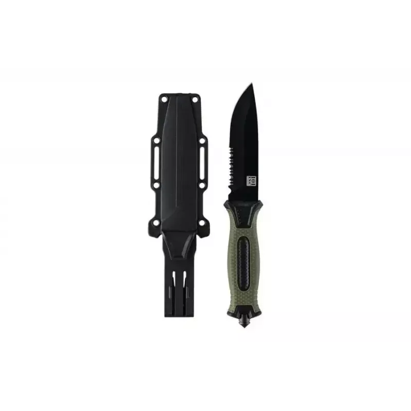 Taktiskais nazis 101 INC Model 9242 fiksēta asmens, nerūsējošais tērauds 3Cr13, 120 mm asmens, zaļš rokturis, maksts