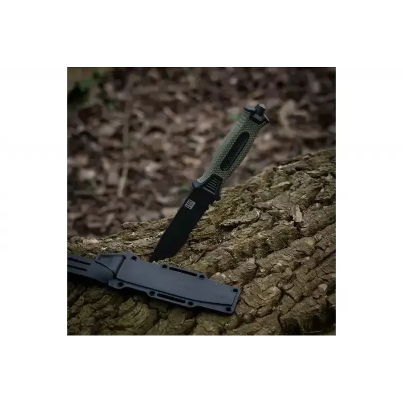 Taktiskais nazis 101 INC Model 9242 fiksēta asmens, nerūsējošais tērauds 3Cr13, 120 mm asmens, zaļš rokturis, maksts