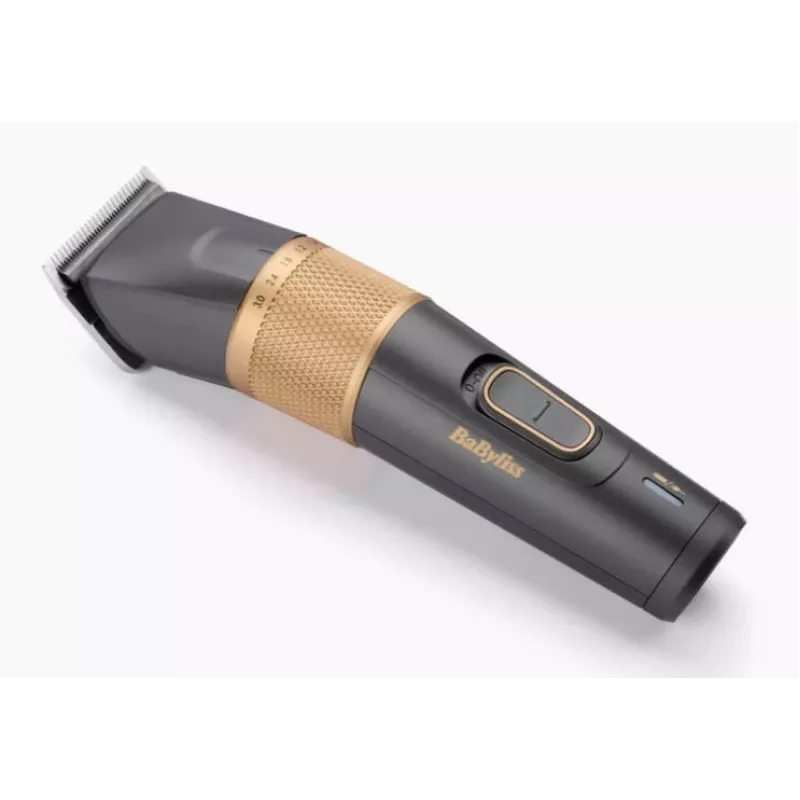Hair Trimmer BaByliss E987E Gold Granite — uzlādējams Li-Ion, 8 garuma soļi, 0,6 mm–28 mm, ūdensizturīgs