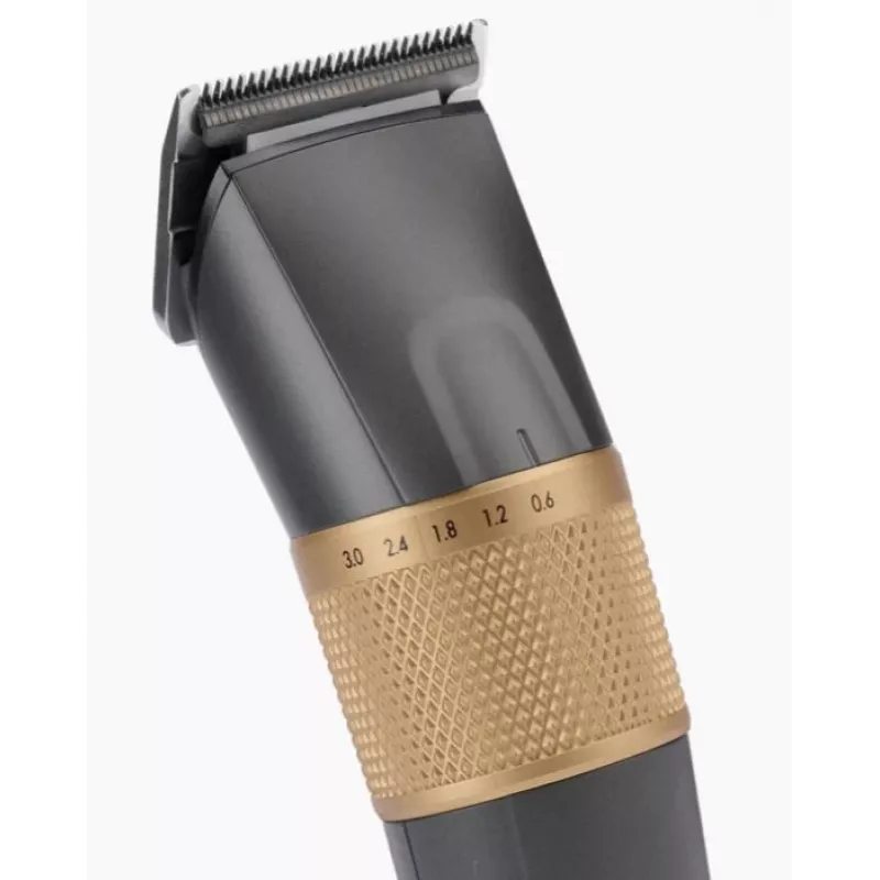 Hair Trimmer BaByliss E987E Gold Granite — uzlādējams Li-Ion, 8 garuma soļi, 0,6 mm–28 mm, ūdensizturīgs
