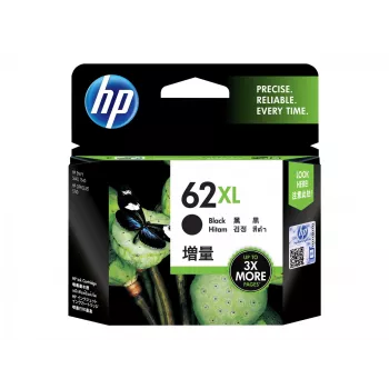 HP 62XL oriģinālā tintes kasetne C2P05AE 301 melna lielas ietilpības 1 iepakojumā blistera daudz uzlīmju
