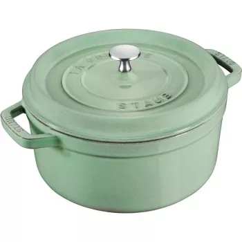 Staub apaļa čuguna kastrolis 5,2 l, piparmētru krāsā - La Cocotte 26 cm