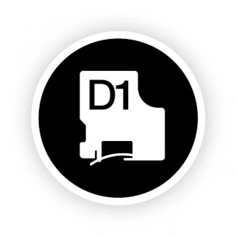 DYMO D1 Durable - Melns uz balta - 12mm
