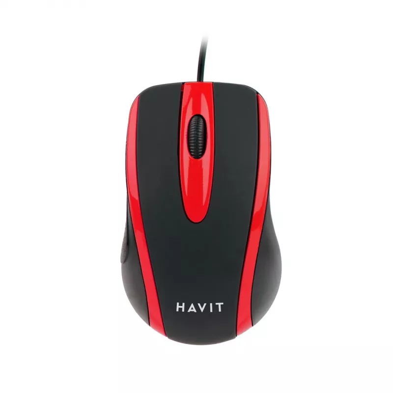 Havit HV-MS753 - universāla datorpele, sarkana un melna