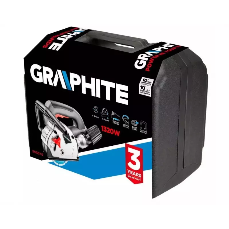 GRAPHITE 59G370 sienu rievu frēze, 1320 W, 125 mm disks