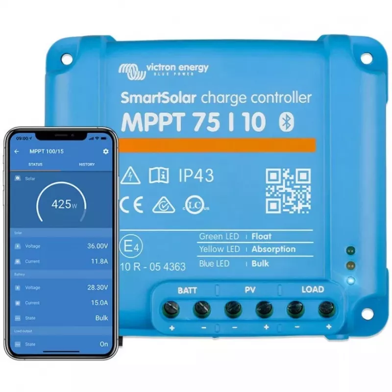 Victron Energy SmartSolar MPPT 75/10 saules uzlādes kontrolieris 75V 10A