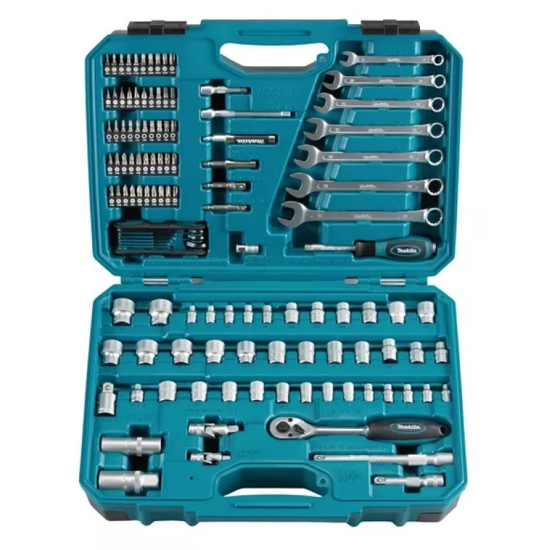 Makita E-06616 mehāniķa instrumentu komplekts, 120 instrumenti