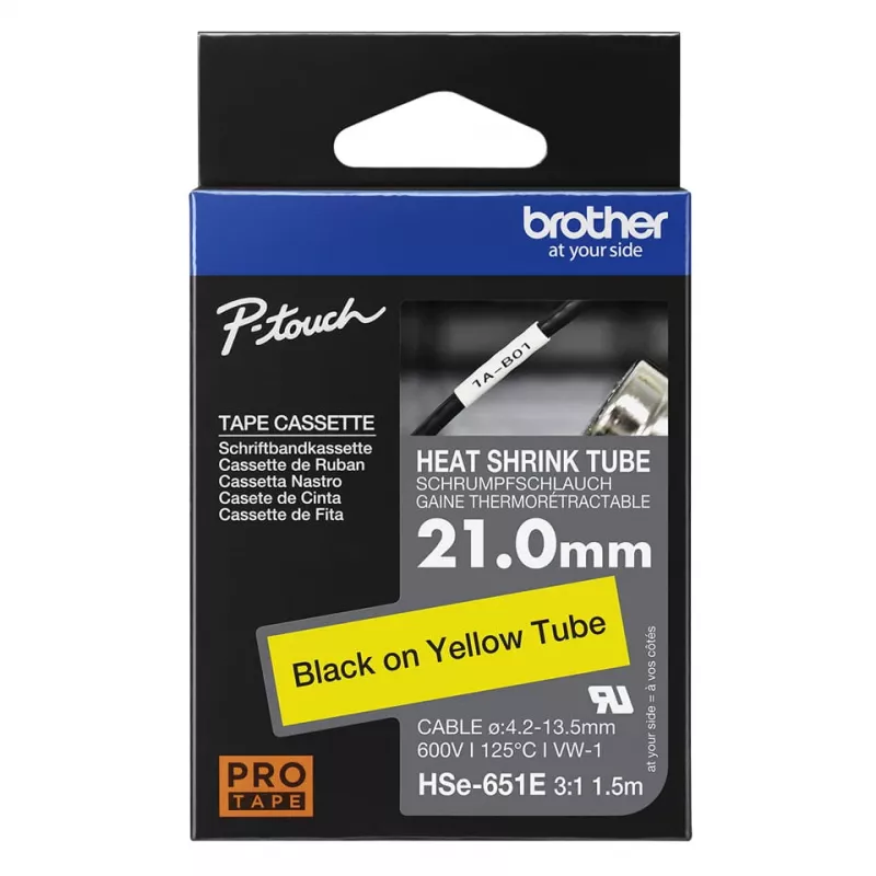 Printera lente Brother HSE-651E melna 2,1 cm x 1,5 m
