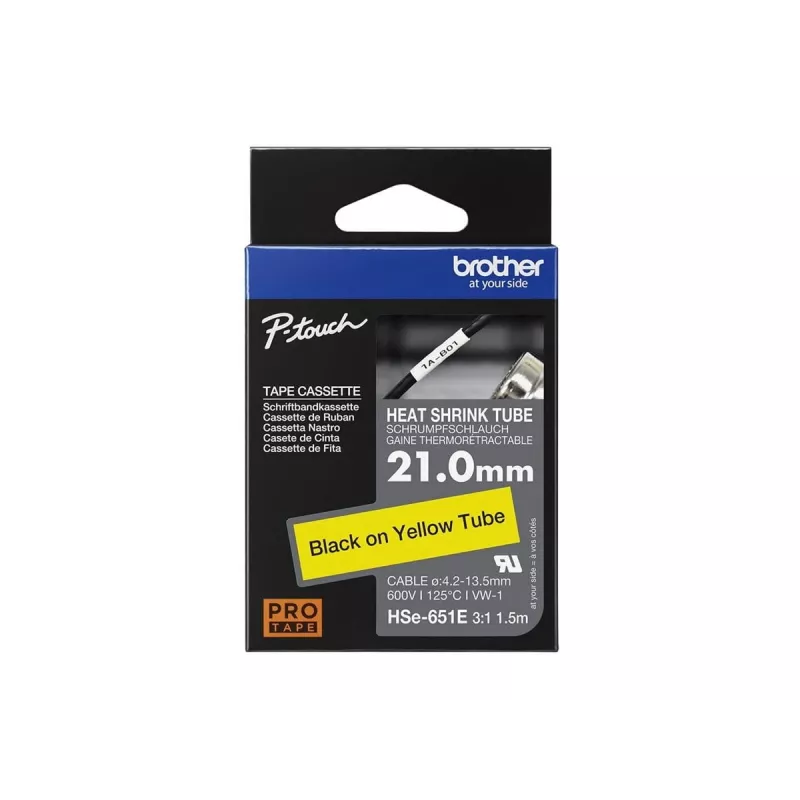 Printera lente Brother HSE-651E melna 2,1 cm x 1,5 m