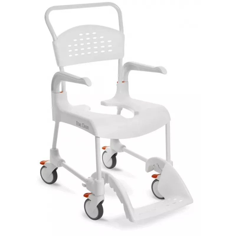 Ratiņkrēsls medpunkt ETAC Clean 55 cm ar 2 bremzēm un tualetes funkciju