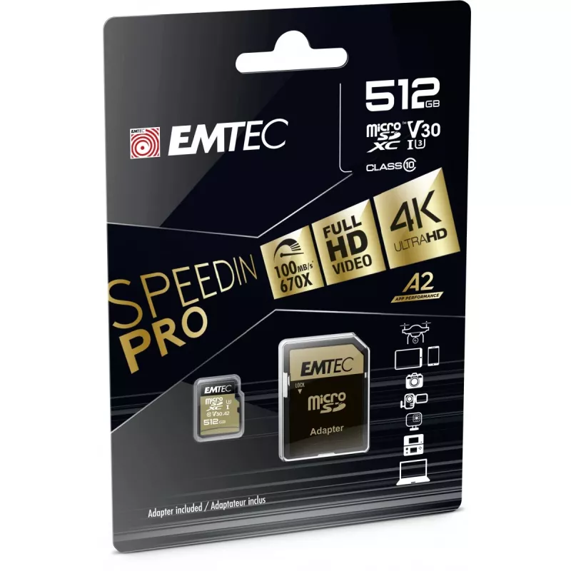 Atmiņas karte Emtec 512GB MicroSDXC UHS-I ECMSDM512GXC10SP