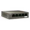 Tenda TEF1105-4-63W tīkla komutators Nepārvaldāms Fast Ethernet (10/100) Power over Ethernet (PoE) galda/sienas stiprinājums Pelēks