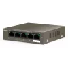 Tenda TEF1105-4-63W tīkla komutators Nepārvaldāms Fast Ethernet (10/100) Power over Ethernet (PoE) galda/sienas stiprinājums Pelēks