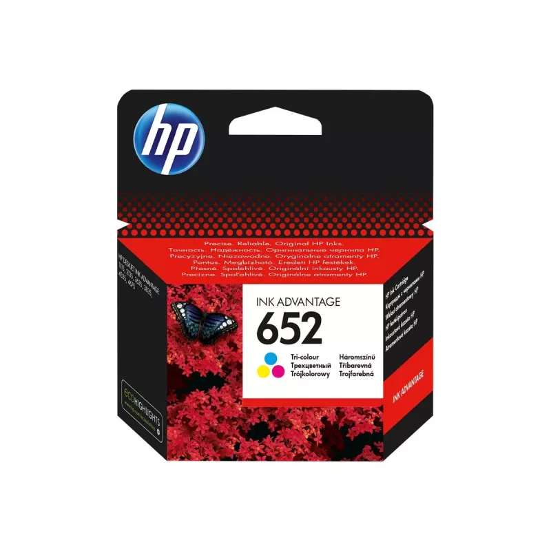 HP 652 trīskrāsu oriģinālā Ink Advantage kasetne