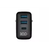 Lādētājs HAVIT UCLE001 EU GaN trīs porti 30 W melns — kompakts USB lādētājs ar 3 portiem