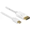 DisplayPort kabelis DeLOCK 83483 Mini DisplayPort 3 m Balts