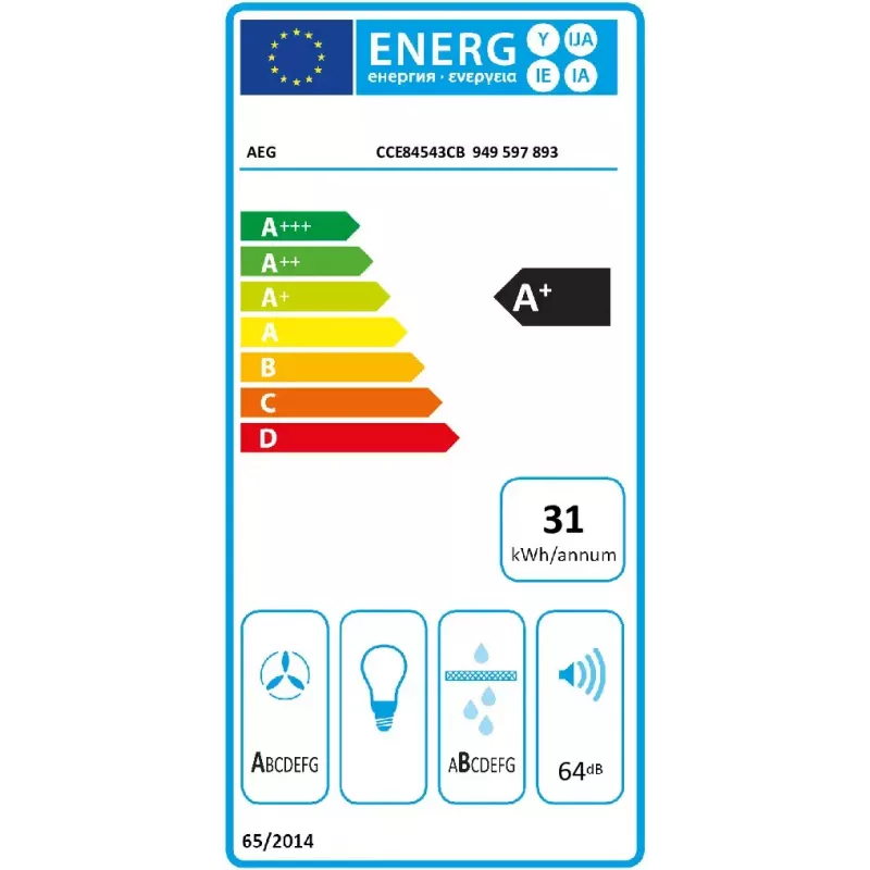 Indukcijas plīts virsma AEG CCE84543CB, 4 gatavošanas zonas, pieskārienu vadība