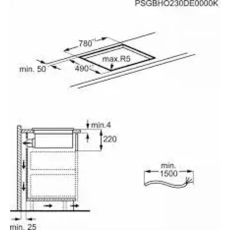 Indukcijas plīts virsma AEG CCE84543CB, 4 gatavošanas zonas, pieskārienu vadība