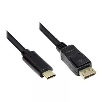 Adaptera kabelis USB-C™ spraudnis uz DisplayPort 1.2 spraudni, 4K2K / UHD 60Hz, CU, melns, 5m, Good Connections® (GC-M0108)