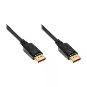 Savienojuma kabelis DisplayPort 1.4, 8K / UHD-2 @60Hz, zeltīti kontakti, CU, melns, 5m, Good Connections® (4814-050S)